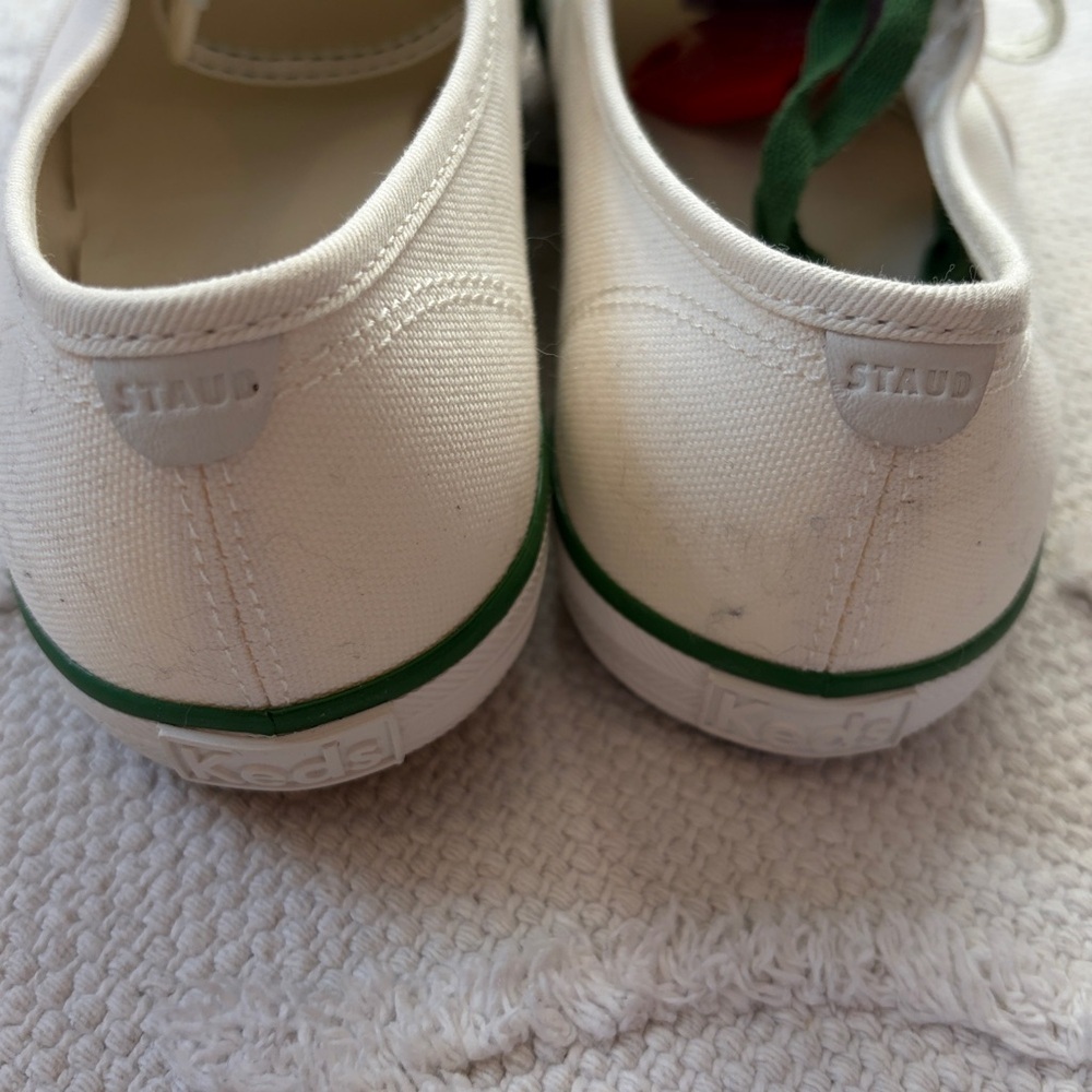 Staud x Keds Women’s Champion Canvas Sneakers White Green Tennis Shoes 8.5 - Picture 8 of 10